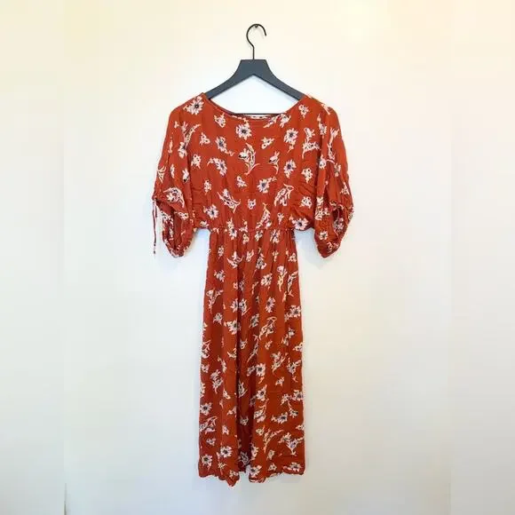 Christy Dawn Mia dress in Crimson Vine Cottagecore orange floral XS sustainable - Picture 5 of 14